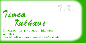 timea kulhavi business card